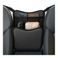 Car Organizer Storage Between Seats, Leather Large Capacity Automobile Handba... picture