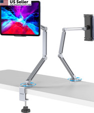 YICOSUN Tablet Arm Mount with Super Grip, Adjustable Foldable Holder & Silver  picture