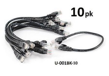 10-PACK Intellinet 1ft CAT5e UTP Ethernet RJ45 Full 8-Wire Patch Cable, Black picture