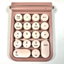 Portable Wireless Numeric Keypad 18 Keys Retro Round Keycap Digital Number Pad picture