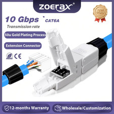 ZoeRax 10PCS Tool-Free RJ45 CAT7 CAT6A Cable Extender Junction Adapter 10Gbps picture
