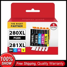 5PK PGI 280XL CLI-281XL Ink Cartridges for Canon TS702 TS6220 TR7520 TR8622a  picture