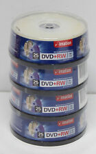 Lot of 4 25-Pack IMATION DVD+RW 8x 4.7 GB 120 min Rewritable 100 Discs picture