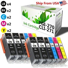 12 PK PGI270XL CLI271XL Ink Cartridge for Canon PIXMA TS6020 MG5721 Black Silver picture