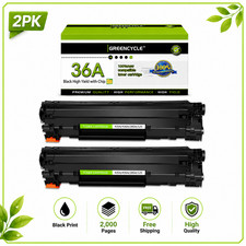2PK CB436A Toner Cartridge Fits For HP 36A LaserJet P1505 M1522N M1522NF picture