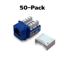 50 x Pcs Blue CAT6 Keystone Jack Blue Ethernet 110 Punch Down 8P8P RJ45 picture