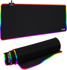 TIDALSOIL RGB Gaming Mouse Pad, 31.5x11.8 in Extended LED Desk Mat, Black picture