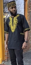 Black Dashiki with Gold Embroidery – DP3781M picture