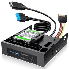 5.25” Front Panel USB Hub, Internal Sd/Microsd Card Reader for Desktop picture