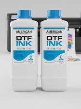 American DTF Ink Cyan 1L Water Based Pigment Ink for Epson Printheads Set of 2 picture