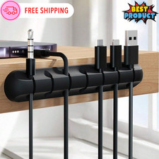 Cable Holder Management Clip Ties Charger Wire Tidy Cord Lead Desk USB Organizer picture