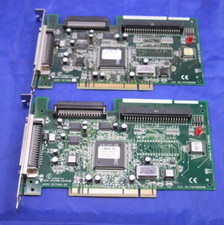 2X VINTAGE ADAPTEC AHA-2940 2940U SCSI 50 PIN PCI CONTROLLER CARDS READ picture