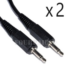 2 Pack Lot 15ft 3.5mm Male to Male Mono Audio Cable Cord 1/8