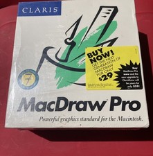 Claris MacDraw Pro New Sealed Vintage Software Apple Mac Macintosh English. picture