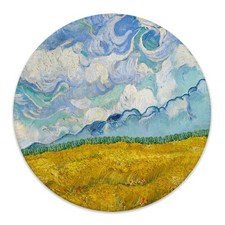 Abstract Yellow Wheat Field Rustic Landscape Impressionism Mat 7.9x7.9 Inch picture
