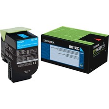 Original Lexmark 80C1XC0 Cyan Toner. New Sealed Box, We Ship Fast picture
