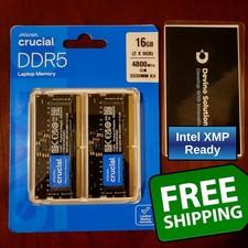 NEW Crucial 16GB Kit (2x8GB) DDR5 4800 MHz Laptop RAM Memory SODIMM Intel & AMD picture