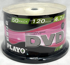 Playo DVD+R 50 Pack 220 Min 4.7 GB 8x Blank Disk Spindle Factory Sealed picture