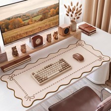 Scalloped Bow Desk Mat Cute Coquette Large Mouse Pad Kawaii Cottagecore ‌Vint... picture