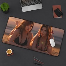 Tifa Aerith Desk Mat, Final Fantasy VII Mouse Pad, Heroine Desk Setup picture