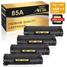 4x Black CE285A 85A Ink Toner Cartridge for HP LaserJet P1102w M1217nfw M1212nf picture