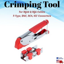 Compression Crimping Tool RG59 RG6 Coax BNC RCA F-Type Connector Cable Stripper picture