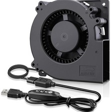 Quiet 120mm USB Blower Fan with 3 Speed Control, 5V Squirrel Cage Blowers, DC... picture