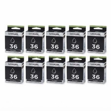 20 CASE PACK LOT Lexmark 36 Genuine BLACK Ink Cartridges In Retail Box ✅ picture