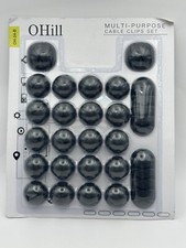 OHill Multi-Purpose Cable Clip Set Adhesive Cord Holders OH-16B picture
