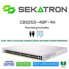 ♻️ Cisco Refresh CBS250-48P-4X 48-Port PoE Smart Switch w/ 4x10G SFP+ ⚡Fast Ship picture