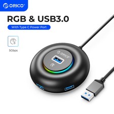 ORICO USB Hub RGB 2-4 Port USB-A/C 5Gbps for PC MacBook 30cm Cable picture
