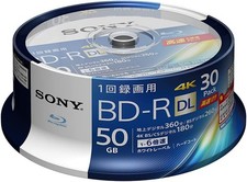 Sony 30BNR2VJPP6 BD-R DL 50GB 6x Printable Blu-ray Disc 30 Pack NEW picture