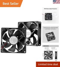 92mm 90mm 12V DC High Airflow Moisture-Proof Fan 2Pin XH2.54 3000RPM 2-Pack picture