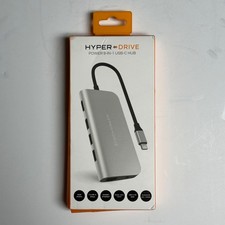 HYPER HyperDrive Power 9-IN-1 USB-C Hub HD30F Silver HDMI Ethernet: New & Sealed picture