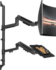 Heavy Duty Wall Mount Monitor Arm with Keyboard Tray for 17-49 Inch picture