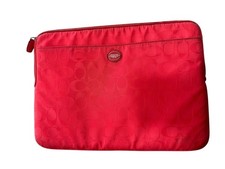 Coach Red Signature Nylon Tablet Sleeve Case Cover picture