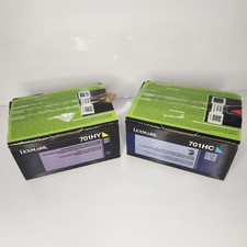 Genuine Lexmark High Yield Return Program Toner Cartridges 701HC 701HY Open Box picture