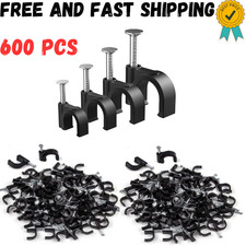 600Pcs Cable Clips 4/6/8/10mm Nail in Wire Black picture