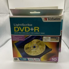 🔥Verbatim Lightscribe DVD+R  10 Pack Blank Media 4.7GB 120mn Recordable LOT🔥🔥 picture