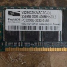 ProMOS Technologies 256MB DDR1 DIMM PC-3200 (DDR-400) V826632K24SCTG-D3 RAM picture