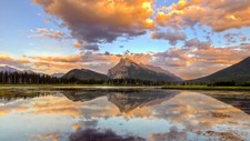 Landscape mountains lake reflection sunrise nature Custom Gaming Mat Desk picture