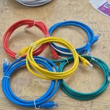 Cat6 Ethernet Cable Lot of 5 RJ45 Network LAN Patch Cords Mixed Colors Tested picture
