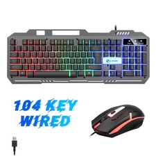 104 Key Wired Luminous Gaming Keyboard & Mouse Combo, Metal, Mechanical Feeling picture