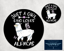 JUST A GIRL WHO LOVES ALPACAS CUSTOM OFFICE MOUSEPAD & COASTER GIFT SET picture