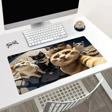 Funny Cat Selfie Desk Mat 24x14in Large Gaming Mouse Pad picture