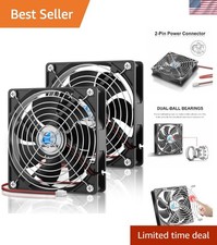 Versatile 120mm 12V DC Fan - Perfect for Refrigerators and Amplifiers, 2-Pack picture