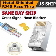 100 Pcs LOT Rj45 8p8c Network Cable Shielded Modular Cat6 Connector Plug End picture