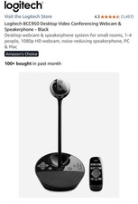 Logitech BCC950 Video Conference Webcam 1080p Camera with Built-In Speakerphone picture