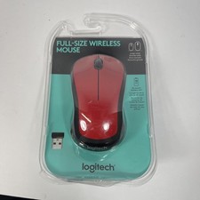 Logitech Full Size Wireless Optical Mouse Large Red Black Factory Sealed NEW picture
