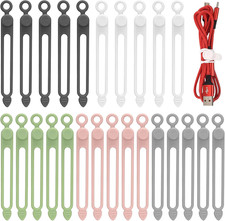 25 Pcs Silicone Cable Ties, Reusable Cable Straps Wire Organizer. picture